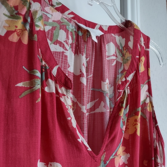 a:glow Size L-mat NEW Floral Rayon Sleeveless V-neck A-line Blouse Tank Top NWOT - Picture 4 of 9